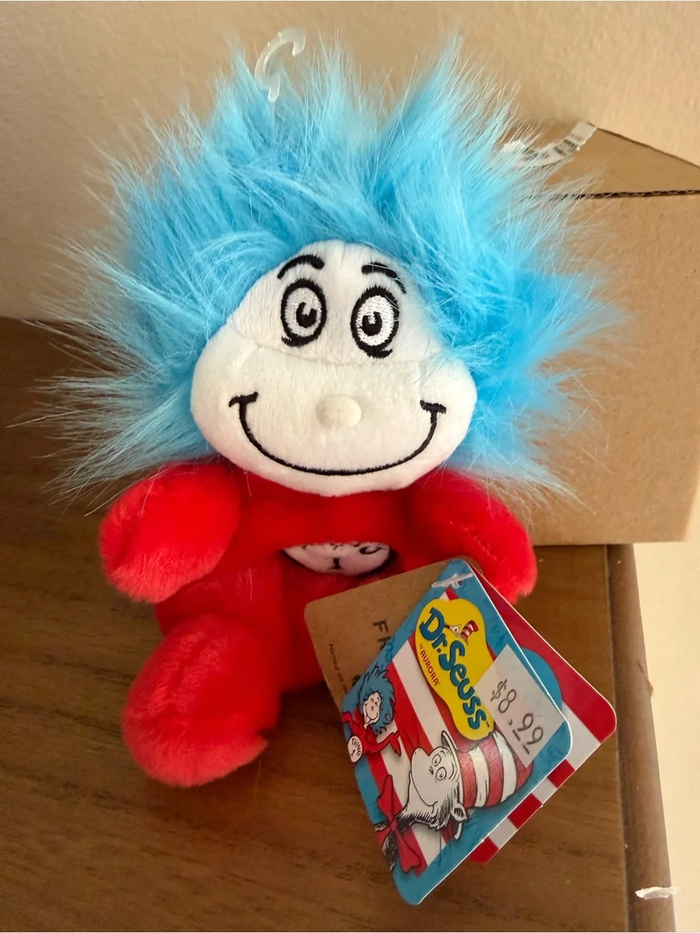 Dr. Seuss Red Plush with Bright Blue Hair Thing 1-Style Stuffed Toy